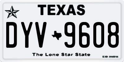TX license plate DYV9608