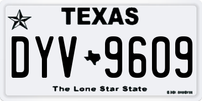 TX license plate DYV9609