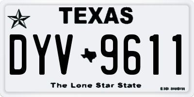 TX license plate DYV9611