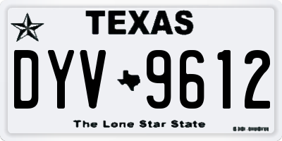 TX license plate DYV9612
