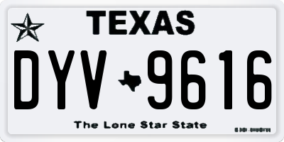 TX license plate DYV9616
