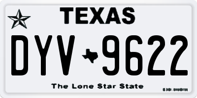 TX license plate DYV9622