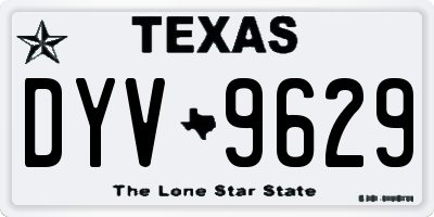 TX license plate DYV9629