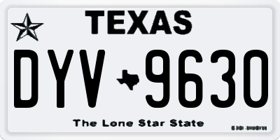 TX license plate DYV9630