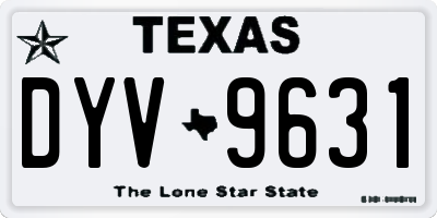 TX license plate DYV9631