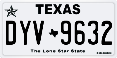 TX license plate DYV9632