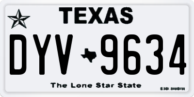TX license plate DYV9634