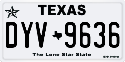 TX license plate DYV9636