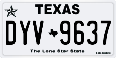 TX license plate DYV9637