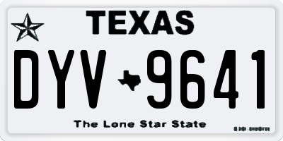 TX license plate DYV9641