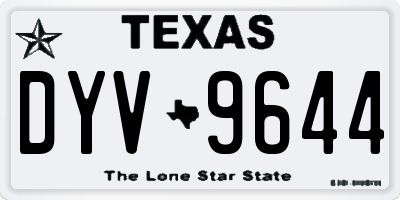 TX license plate DYV9644