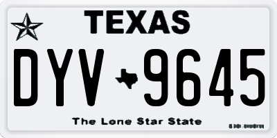 TX license plate DYV9645