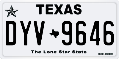 TX license plate DYV9646
