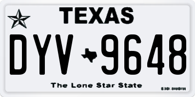 TX license plate DYV9648