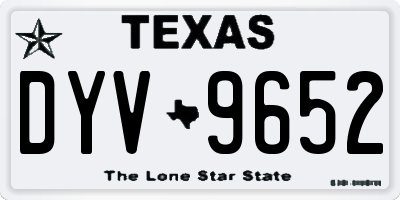 TX license plate DYV9652