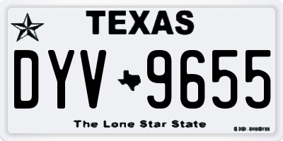 TX license plate DYV9655