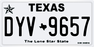 TX license plate DYV9657