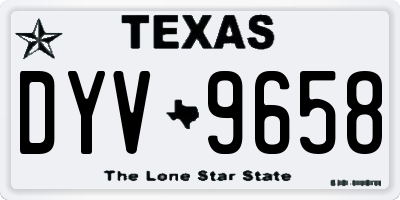 TX license plate DYV9658