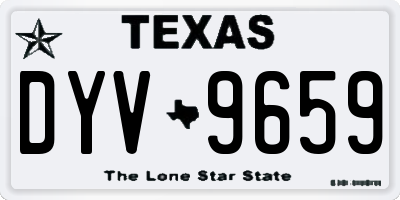 TX license plate DYV9659