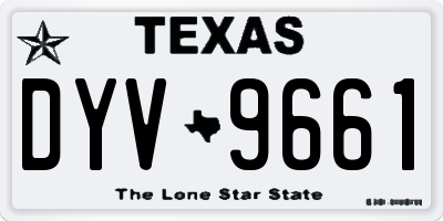 TX license plate DYV9661