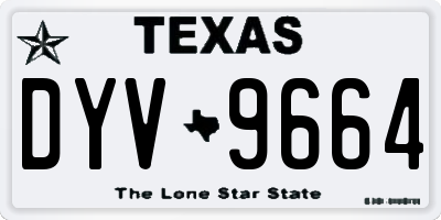 TX license plate DYV9664