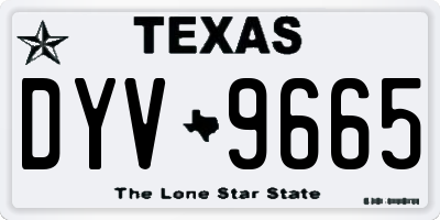 TX license plate DYV9665
