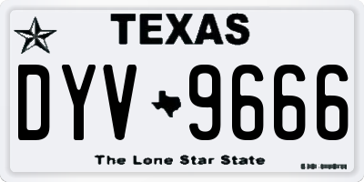 TX license plate DYV9666