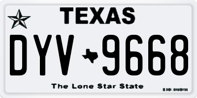 TX license plate DYV9668
