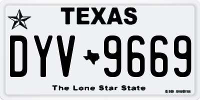 TX license plate DYV9669