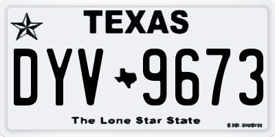 TX license plate DYV9673