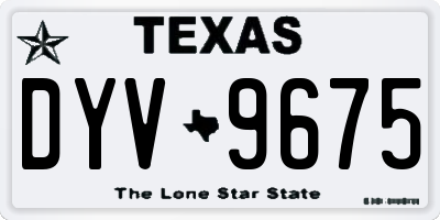 TX license plate DYV9675