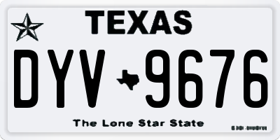 TX license plate DYV9676