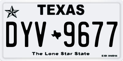 TX license plate DYV9677