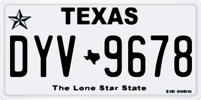TX license plate DYV9678