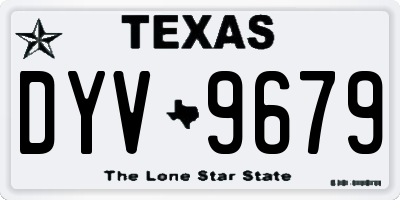 TX license plate DYV9679