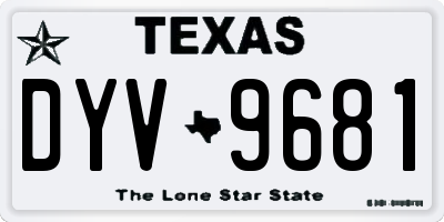 TX license plate DYV9681
