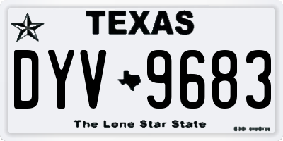 TX license plate DYV9683