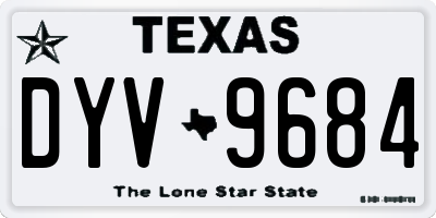 TX license plate DYV9684
