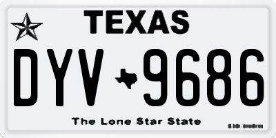 TX license plate DYV9686