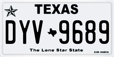 TX license plate DYV9689