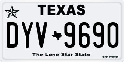 TX license plate DYV9690