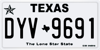 TX license plate DYV9691