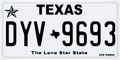 TX license plate DYV9693