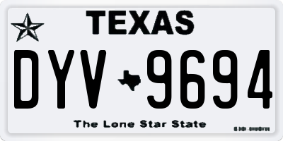TX license plate DYV9694
