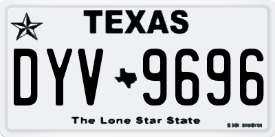 TX license plate DYV9696