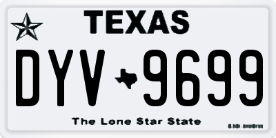 TX license plate DYV9699