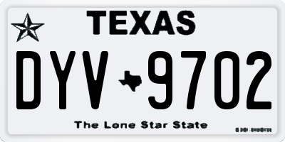 TX license plate DYV9702