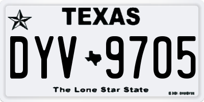 TX license plate DYV9705