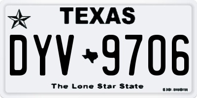 TX license plate DYV9706