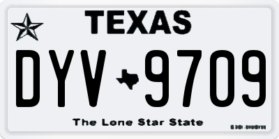 TX license plate DYV9709